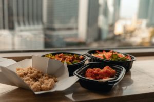 Oriental fish meal with rice